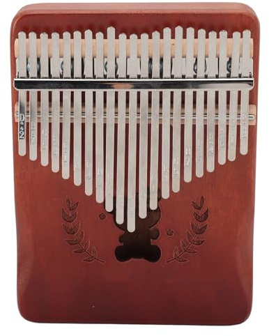 Pianoforte a Pollice a 21 Tasti, Struttura Stabile, Modello di Intaglio Kalimba in Legno, Suono Eccellente, Sensazione Confortevole per Suonare e Intrattenimento Quotidiano