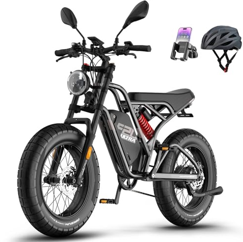 Fafrees F20 Ultra Bici Elettrica E-Bike, Batteria 48V 25Ah, Città Elettrici da 20 * 5.0 Pollici, Motore Fatbike, Autonomia Mountain Bike Fino a 80-140 km (Nero)