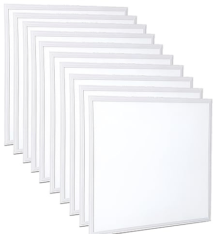 Brightex, Pack of 10 Led Office Ceiling Light 48W Cool White Panel 600x600mm Square Ultra Bright Tile Lights Energy-Efficien Suspended Recessed