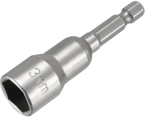 Fixinus Juego de llaves de vaso magnéticas de 13 mm, 1/4 pulgadas, broca hexagonal, adaptador de tuerca, hexágono interior métrico para taladro o atornillador inalámbrico, 1 pieza