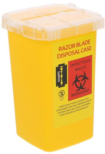 IWOWHERO Rasierklingen Entsorgungsbox Abs Klingenbehälter Kompakt Mit Kindersicherem Deckel Für Friseure Und Salongebrauch