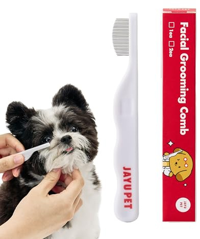 JAYU PET Peigne de toilettage facial – Peignes yeux de chien, détachant sans stress pour chiens et chats, brosse faciale pour animaux de compagnie, kit de toilettage pour chat, peigne de démêlage en