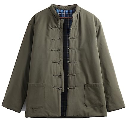 ZYGPH Winter Tang Suit Jackets Cotton Padded Coats Men Thick Warm Tai Chi Uniform Long Sleeve Chinese Traditional Clothes Tops, Jacket Kung Fu Clothing Shirt