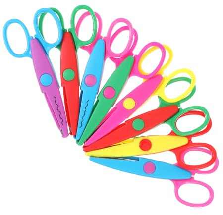 8 Pcs Craft Scissors 5 inch Serrated Craft Scissor 6 Pattern Colorful