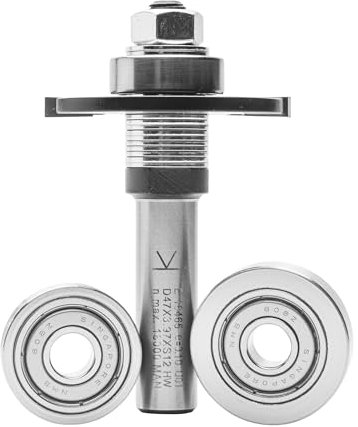 ENT 16465 Fresa para engalletadora, en carburo, Vástago (S) 12 mm, Diámetro (D) 47 mm, NL 3,97 mm, SL 40 mm, con 3 rodamientos de bolas