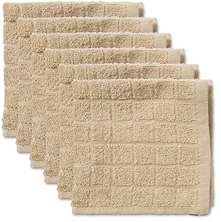 DII Juego de paños de Cocina sólidos para Ventana, algodón, Guijarro, 12 x 12 Pulgadas