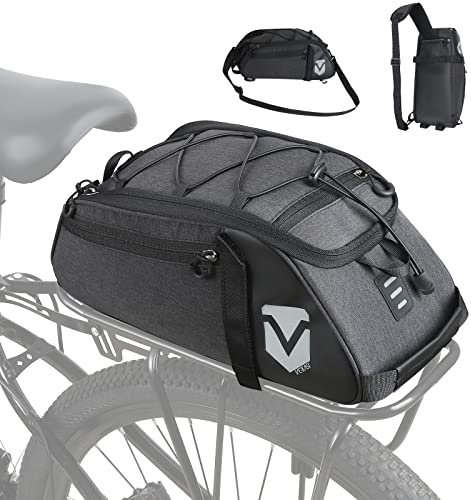 VERTAST Sac de Porte-Bagages Sacoche de Coffre de vélo arrière étanche avec Housse de Pluie, Sacoche Vélo Arriere Multifonctionnelle avec Bandoulière, noir2