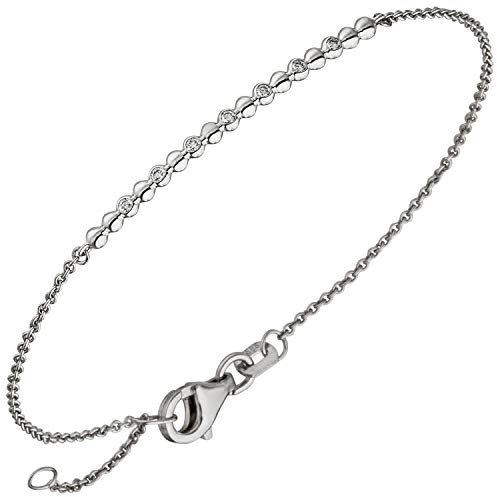 Jobo Damen Armband 585 Gold Weißgold 7 Diamanten Brillanten 17,5 cm Weißgoldarmband