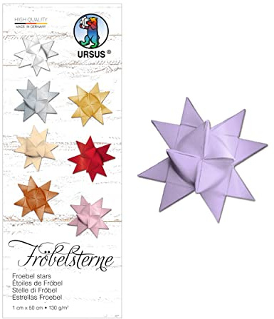 URSUS 3200060 - Tiras de papel para estrellas de frutas, de papel de dibujo 130 g/m², 1 x 50 cm, 100 tiras para aprox. 25 estrellas, lila, talla única.
