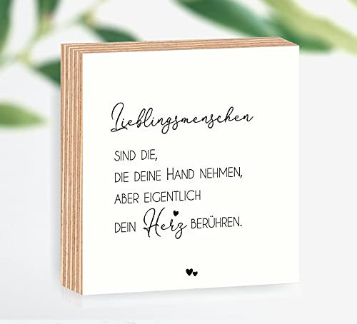 Manschin-Laserdesign Holzbild Lieblingsmenschen 15x15x2cm zum Hinstellen/Aufhängen, echter Fotodirektdruck mit Spruch auf beschichtetes Birkenholz für die liebsten Menschen Art.Nr. 3022