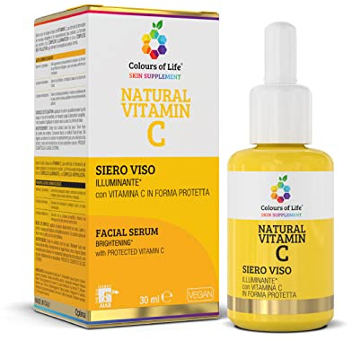 Siero viso ILLUMINANTE con Vitamina C in forma PROTETTA - 30 ml ad azione antiossidante e antinvecchiamento, contrasta i radicali liberi, dona luminosità