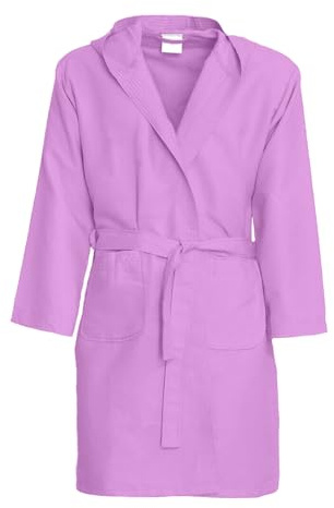 Dorian Home - Accappatoio Uomo e Donna in Microfibra Anallergico, Morbido, Leggero, Salvaspazio, Assorbente a Rapida Asciugatura con Cappuccio, Tasche, Cintura a Passanti e Gancio, Lavabile (no Stiro)