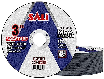 SALI Disque à Tronçonner 76 Métal 76 X 1,6 X 10 mm Disque de Coupe 20 Pièces Disque Découper pour Meuleuse d'Angle Pour Métal, Acier et Acier Inoxydable INOX Fer