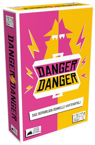Exploding Kittens, Danger Danger, Partyspiel, Kartenspiel, 2-8 Spieler, Ab 7+ Jahren, 10 Minuten, Deutsch