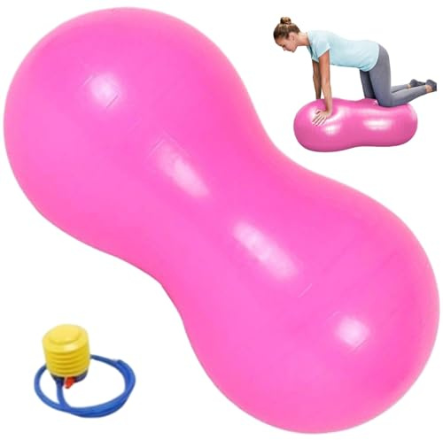 Jordnötsboll, anti-bristande tjock PVC jordnötsträningsboll 89 x 45 cm balansboll med en luftpump bärbar jordnötsboll graviditetsboll förlossningsboll för barn terapi graviditet yoga, hem och gym,