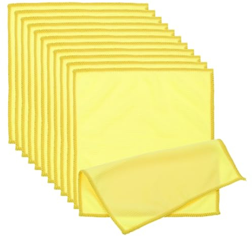 PATIKIL Paño para Limpiar Gafas 7.87 x 7.87, 12 Pcs Paños Microfibra para Limpiar Gafas Suaves Y Absorbentes para Lentes Cámara Gafas Pantallas Teléfonos Dispositivos, Amarillo
