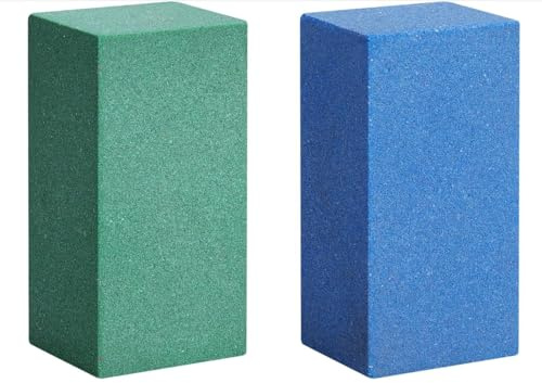 GIONAR 2 Stück Ski Schleifgummi-Snowboard Gummistein-Kantenbrechgummi-Ski Edge Grinding Rubber zum Entfernen von Rost und Graten（Blau 60er Körnung, Grün 120er Körnung）