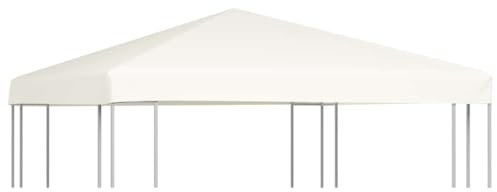 Mokuyary paviljongstak 310 g/m² 3 x 3 m krämvit reservtak för paviljong paviljongtak ersättningsöverdrag partytält tak UV-resistent vattenbeständigt ersättningstak