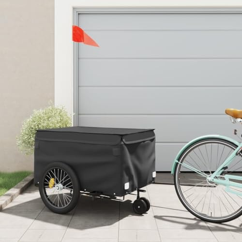 Generico Rimorchio da Bici Nero 45 kg in Ferro,Articoli Sportivi,Ricreazione all'aperto,Ciclismo,Accessori per Biciclette,Rimorchi per bicicletta-94115