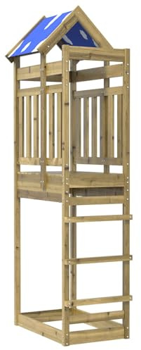 vidaXL Play Tower Brown 52.5 x 85 x 239 cm Solid Impregnated Wood,
