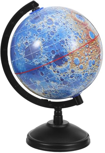 PACKOVE Mappamondo Lunare Portatile in Plastica Resistente al Colore per Studenti e Ragazzo Ragazza, Strumento Didattico per Scienze a Casa e Decorazione Astronomica