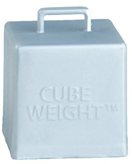 Creative Balloons™ Cube Weight – 65 g Metallic Silver Balloon Weights for Helium Balloon Bouquets – 10‑Pack for Parties & Event Décor