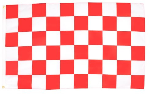 AZ FLAG - Drapeau Damier Rouge et blanc - 150x90 cm - Drapeau À Damiers 100% Polyester Avec Oeillets Métalliques Intégrés - Pavillon 110 g