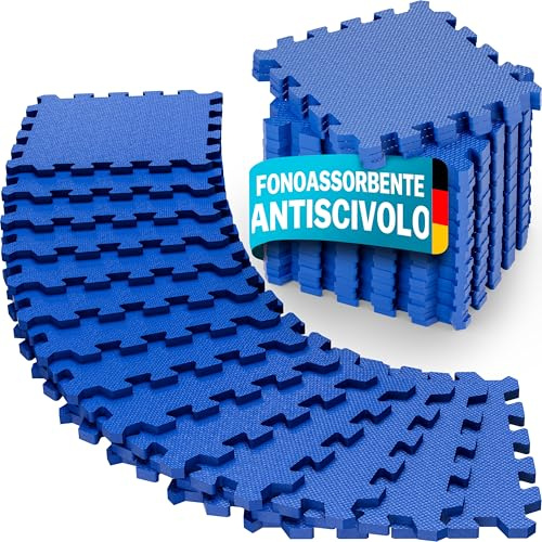 MONZANA Tappetino Fitness Tappeto da Ginnastica a Puzzle 16 Pezzi 180x180cm 3,24m² Sistema ad Incastro Palestra Protezione Pavimento in Gomma EVA Tappetini Sport Yoga Allenamento