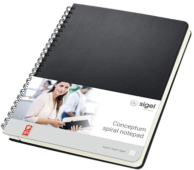 Sigel spiralblock svart, CONCEPTUM A5 Fodrad