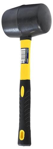 Dapetz ® 32oz Black Rubber Hammer Mallet Fibre Handle Comfortable Grip to Reduce Hand Fatigue, Camping Mallet, Ideal for Tiling, Bricklaying, Basic Home Maintenance