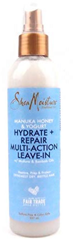 SHEA MOISTURE Manuka Honey & Yoghurt Hydrate & Repair Multi-Action Leave-In Conditioner sulphate and silicone free conditioner for extremely dry, brittle curly hair 237 ml