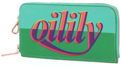 Oilily Logo Mania Card Zip Wallet L Mint Leaf
