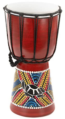 30cm Indonesische Kinderdjembe „Schildkröte Djembe Trommel Bongo Dotpaint bunt bemalt Handarbeit