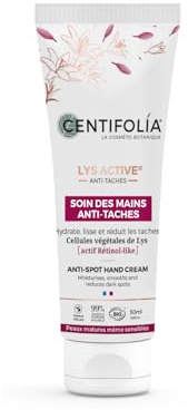 CENTIFOLIA | Anti-fläckig handvård | Händer skyddade mot aggression | Minskad färg på uppgifterna | slät hud och reducerade fläckar | tillverkad i Frankrike | ekologisk | vegansk | 50 ml