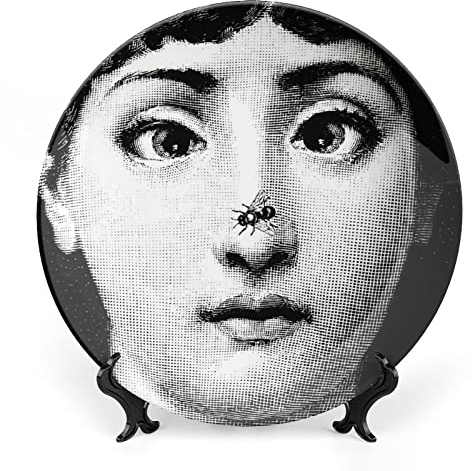 Piatto Lina Cavalieri, piatto decorativo Fornase, piatto per trucco, decorazione murale, con supporto e gancio a molla speciale, stile-7, 17,8 cm