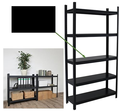 TRUTZHOLM Wohnzimmerregal 180x90x30 cm 180x90x40 cm Traglast 600 kg 5 höhenverstellbare, 8 mm Dicke Böden einfache Montage Steckregal Bücherregal Lagerregal Schwerlastregal Stahl (180x90x40)