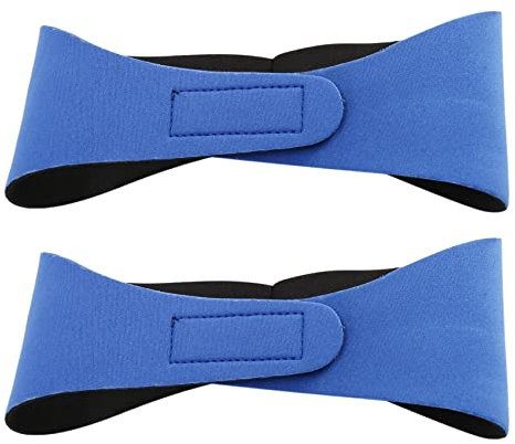 Grendly Schwimm-Ohr-Haarband für Damen, Herren, Erwachsene, Kinder, Neopren-Ohrband, Schwimmstirnband (Blau/M, 2 Stück)