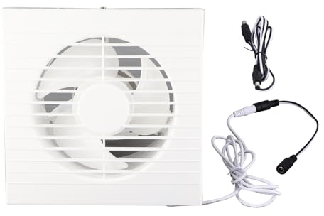 Växthusfläkt, 50 W, 15 cm, ABS-skyddsnät, vattentät IP67-fläkt, tyst solfläkt för effektiv ventilation