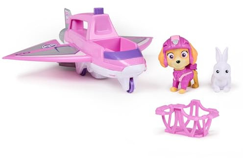 PAW Patrol Air Rescue - Skyes Rettungsflugzeug mit einziehbarer Klaue und Rettungskorb, mit Skye Spielfigur und Hase (Basis Fahrzeug), Spielzeug für Kinder ab 3 Jahren