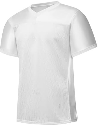 YWIES Unisex Blank Football Jersey Mesh Athletic Football Shirt Practice Sports Uniform for Men and Women White