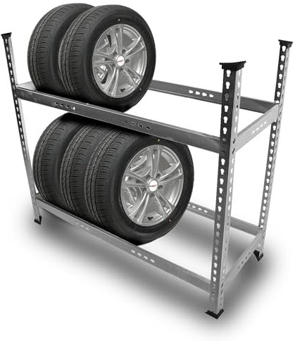 Bituxx Reifen Standregal Reifenregal Reifenständer Reifenhalter Reifenaufbewahrungssystem Reifenlagerregal Reifenablage bis zu 8 Räder 120 x 47 x 102 cm