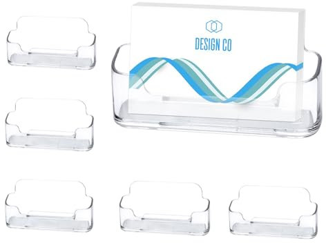 Hcunbsu Acryl Visitenkartenhalter, 6 Stück Visitenkartenständer, Klarer Visitenkartenhalter, Visitenkarten Aufsteller Fasst 40-50 Visitenkarten, für Messestand Büro Kaufhaus Theke (6 Stück)