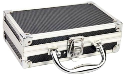 18x11x5.5cm Aluminium Frame Tool Case With Padded Foam Travel Case, Portable Aluminium Hard Tool Case Protective Safe Storage Toolbox With Handle, Storage Case Foam Filled Shockproof Tool Box