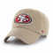'47 NFL San Francisco 49ers Clean Up Unisex-Baseballkappe, Verstellbarer Riemenverschluss, Einheitsgröße, Team Logo, Farbe Khaki
