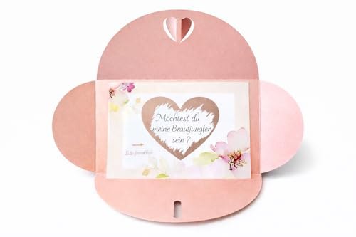 ONDEGO® XXL skrapkort 'Vill du vara min best man be? A6-format, med kuvert, rosa, guld, brudtärna (rosa brudtärna)
