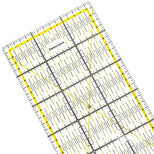 Zeeorymn Règle Patchwork 15x60cm,Règle Omnigrid Transparente,Règles De Couture avec Graduation Claire en cm et Indications d'Angle,Idéal pour Coupe Précise pour Quilting, Couture,DIY (15×60CM)