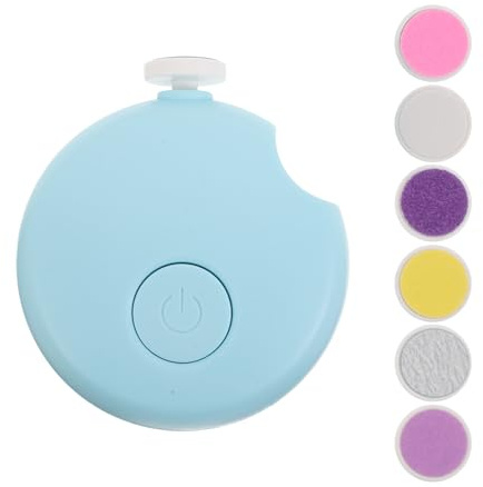 Lime à Ongles Électrique pour Bébé, Bleu, Plastique | Têtes de Ponçage Limage Incluses, Usage Maison ou Voyage, pour Nourrissons et Garçon et Filles