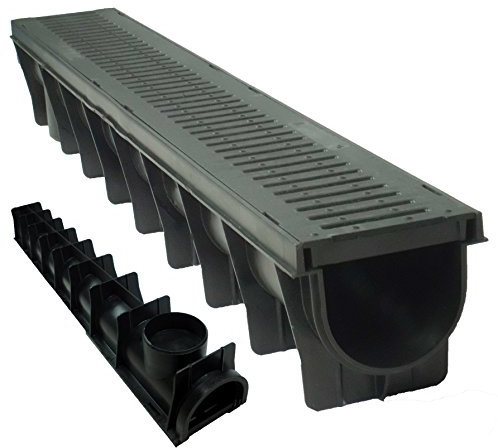 6 x Drain Channel Deep Drainage Plastic PVC Heavy Duty for Water Rain Storm Shower Wetroom Garden Driveway 1m