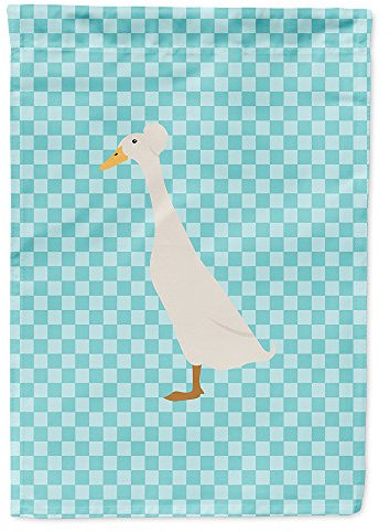 Caroline Tesoros del bb8033chf Bali Pato Azul Comprobar Lienzo casa Bandera, Multicolor