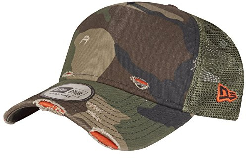 New Era NE Distressed Trucker Adjustable Cap Basic Trucker Camouflage, Size:ONE Size